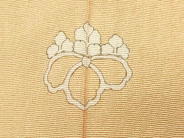 平和屋着物●上質な色無地　雲重ね花地紋　萱草色　正絹　逸品　CABG4598gh