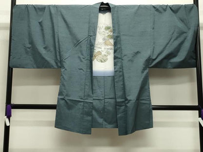 平和屋着物●男性　紬　アンサンブル　霞文　正絹　逸品　CABG4601gh