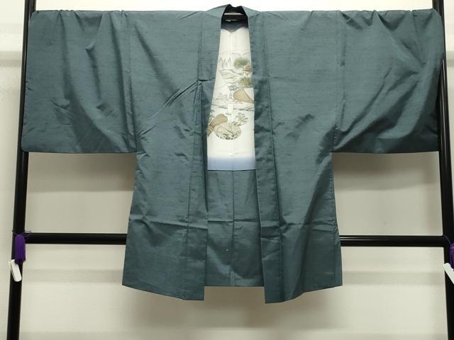 平和屋着物●男性　紬　アンサンブル　霞文　正絹　逸品　CABG4601gh