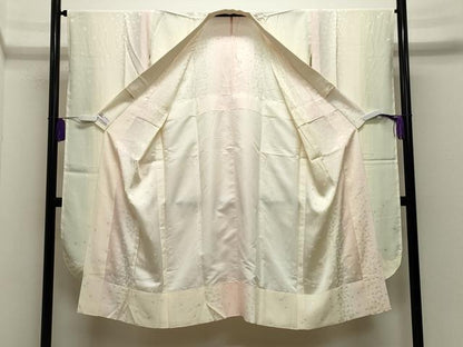 平和屋着物●豪華振袖・長襦袢セット　駒刺繍　舞桜花文　暈し染め　金彩　やまと誂製　正絹　逸品　CABG4602gh