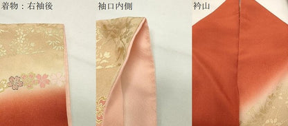 平和屋着物●豪華振袖・長襦袢セット　駒刺繍　舞花文　暈し染め　金彩　半衿刺繍　正絹　逸品　CABG4603gh