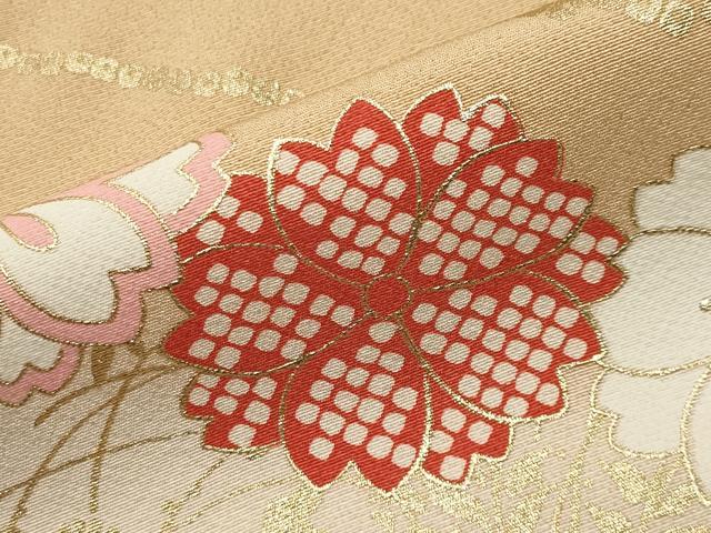 平和屋着物●豪華振袖・長襦袢セット　駒刺繍　舞花文　暈し染め　金彩　半衿刺繍　正絹　逸品　CABG4603gh