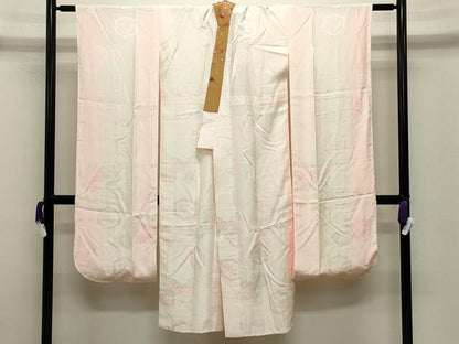 平和屋着物●豪華振袖・長襦袢セット　駒刺繍　舞花文　暈し染め　金彩　半衿刺繍　正絹　逸品　CABG4603gh