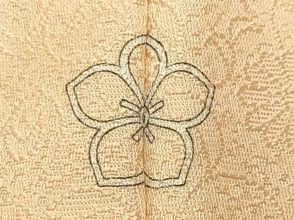 平和屋着物●上質な色無地　花唐草地紋　薄香色　正絹　逸品　CABG4606gh