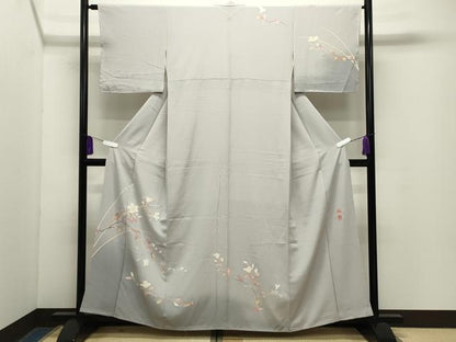 平和屋着物●京加賀友禅　百貫達雄　訪問着　枝花文　正絹　逸品　未使用　CABG4611gh