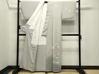 平和屋着物●京加賀友禅　百貫達雄　訪問着　枝花文　正絹　逸品　未使用　CABG4611gh