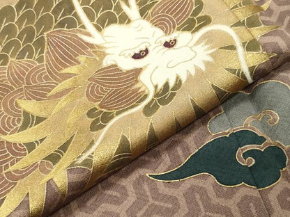 平和屋着物●訪問着　龍　暈し染め　金彩　正絹　逸品　未使用　CABG4612gh