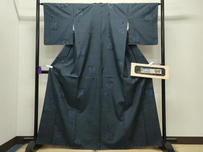 平和屋着物●本場大島紬　7マルキ　草花文　水間輝利作　証紙付き　正絹　逸品　未使用　CABG4613gh