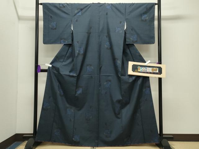 平和屋着物●本場大島紬　7マルキ　草花文　水間輝利作　証紙付き　正絹　逸品　未使用　CABG4613gh
