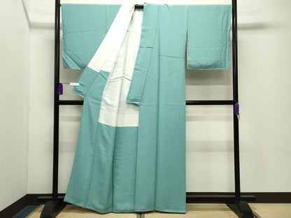平和屋着物●本場奄美大島本泥染　赤塚次男作　色無地　白群色　証紙付き　正絹　逸品　未使用　CABG4614gh