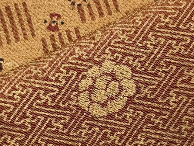 平和屋着物●訪問着　宝尽くし吉祥花文　金彩　鬼しぼ縮緬　正絹　逸品　CABG4617gh