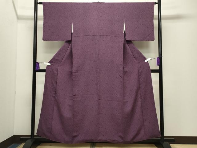 平和屋着物●重要無形文化財　人間国宝　中村勇二郎　江戸小紋　鳳凰花唐草文　鬼しぼ縮緬　正絹　逸品　CABG4619gh
