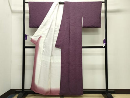 平和屋着物●重要無形文化財　人間国宝　中村勇二郎　江戸小紋　鳳凰花唐草文　鬼しぼ縮緬　正絹　逸品　CABG4619gh