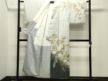 平和屋着物●螺鈿作家　藤本隆士　訪問着　辻が花　暈し染め　金銀彩　正絹　逸品　CABG4624gh