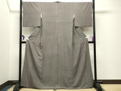 平和屋着物●伝統工芸士　小林義一　江戸小紋　御召十字　ロング丈　正絹　逸品　CABG4625gh