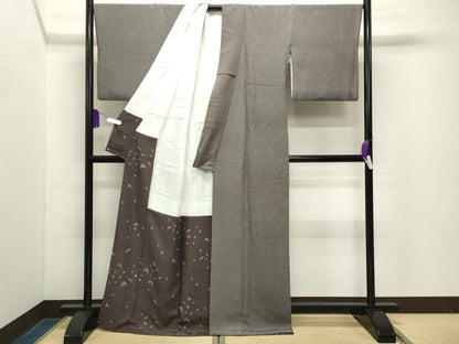 平和屋着物●伝統工芸士　小林義一　江戸小紋　御召十字　ロング丈　正絹　逸品　CABG4625gh
