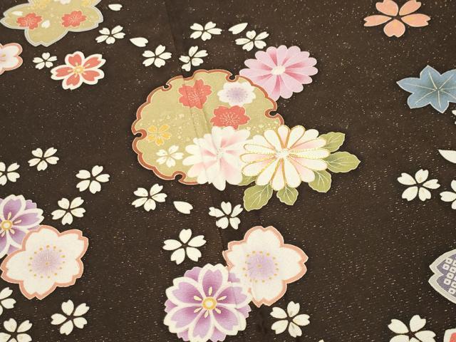 平和屋着物●豪華振袖　駒刺繍　雪輪舞桜文　金彩　金通し地　正絹　逸品　CABG4626gh