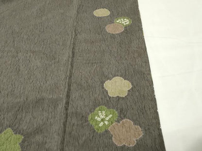 平和屋着物●訪問着　本場染大島紬　絞り　枝花文　正絹　逸品　CABG4628gh