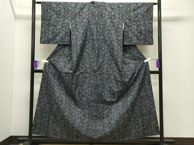 平和屋着物●本場大島紬　7マルキ　舞花文　正絹　逸品　CABG4629gh