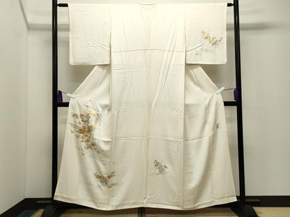 平和屋着物●金彩友禅　卓越技能者・名工・和田光正　訪問着　風景花鳥文　金銀彩　正絹　逸品　CABG4631gh