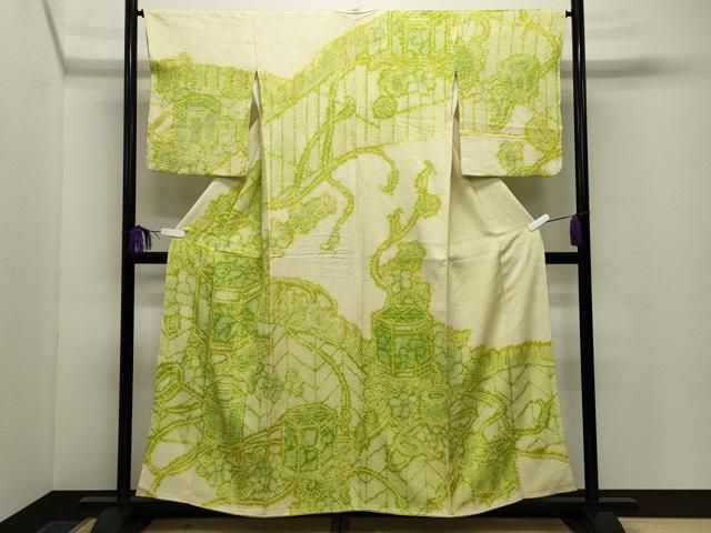 平和屋着物●訪問着　総絞り　貝桶花文　正絹　逸品　CABG4636gh