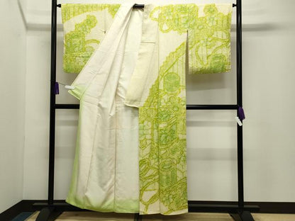平和屋着物●訪問着　総絞り　貝桶花文　正絹　逸品　CABG4636gh