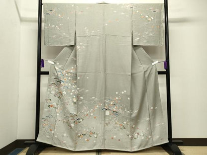平和屋着物●訪問着　風景松竹梅文　暈し染め　金彩　正絹　逸品　未使用　CABG4637gh
