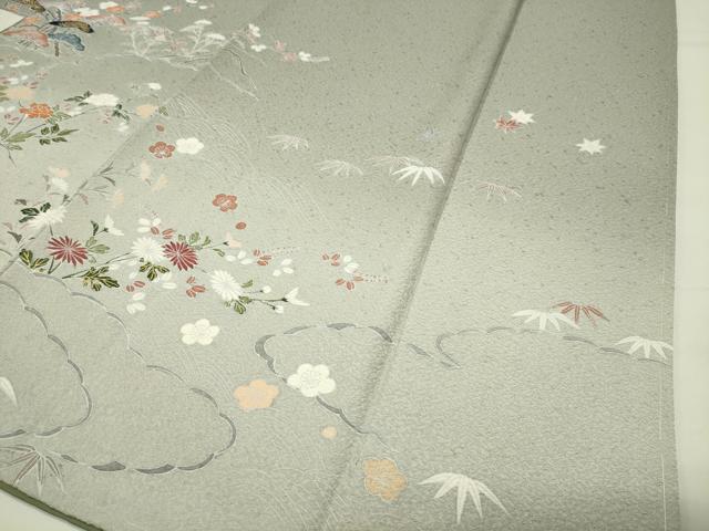 平和屋着物●訪問着　風景松竹梅文　暈し染め　金彩　正絹　逸品　未使用　CABG4637gh