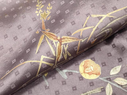 平和屋着物●訪問着　絞り　刺繍　流水花車文　暈し染め　金銀彩　正絹　逸品　CABG4639gh