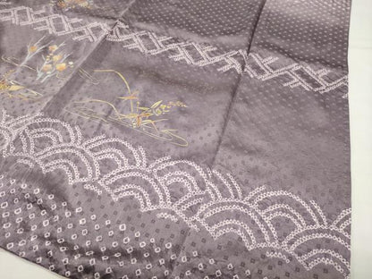 平和屋着物●訪問着　絞り　刺繍　流水花車文　暈し染め　金銀彩　正絹　逸品　CABG4639gh