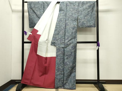 平和屋着物●本場大島紬　7マルキ　総絣　草花文　正絹　逸品　CABG4642gh