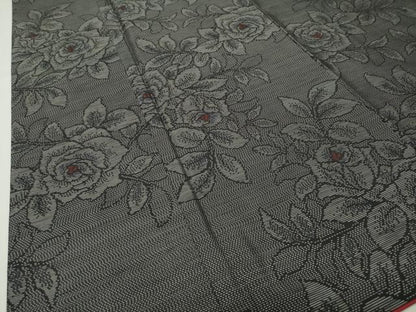 平和屋着物●本場大島紬　枝花文　正絹　逸品　CABG4643gh