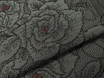 平和屋着物●本場大島紬　枝花文　正絹　逸品　CABG4643gh