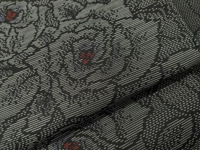 平和屋着物●本場大島紬　枝花文　正絹　逸品　CABG4643gh