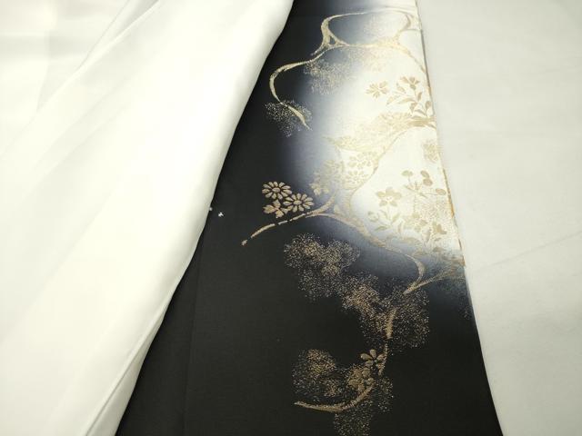 平和屋着物●豪華黒留袖　作家物　寿光織　花唐草文　暈し染め　金銀糸　京都きもの友禅扱い　正絹　逸品　未使用　CABG4644gh