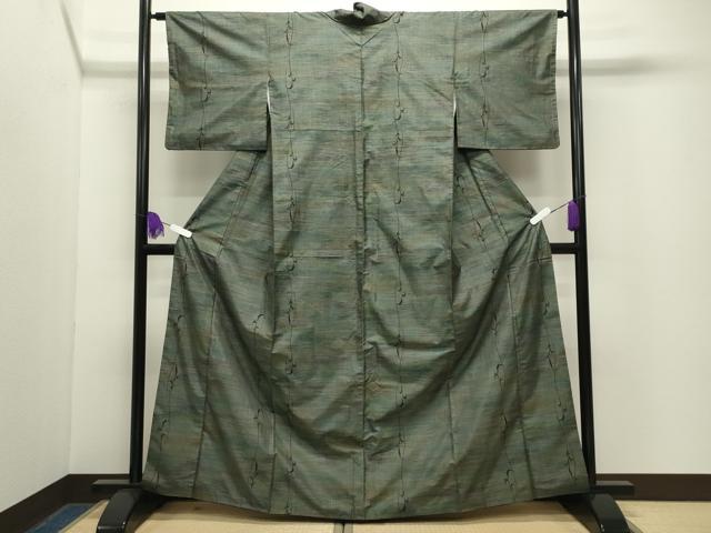 平和屋着物●本場大島紬　9マルキ　草木間道　正絹　逸品　CABG4647gh