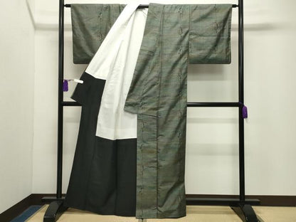 平和屋着物●本場大島紬　9マルキ　草木間道　正絹　逸品　CABG4647gh