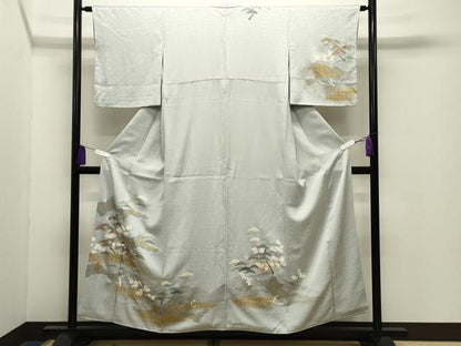 平和屋着物●訪問着　立波松竹梅文　金銀彩　正絹　逸品　CABG4652gh