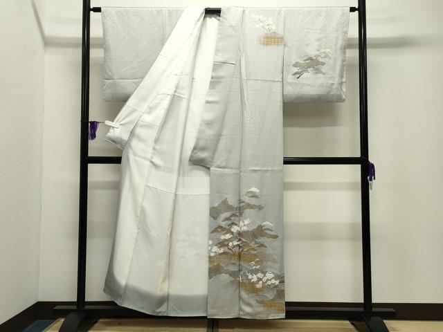 平和屋着物●訪問着　立波松竹梅文　金銀彩　正絹　逸品　CABG4652gh