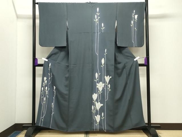 平和屋着物●訪問着　ろうけつ染め　枝花文　正絹　逸品　CABG4653gh