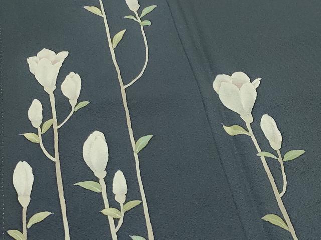 平和屋着物●訪問着　ろうけつ染め　枝花文　正絹　逸品　CABG4653gh