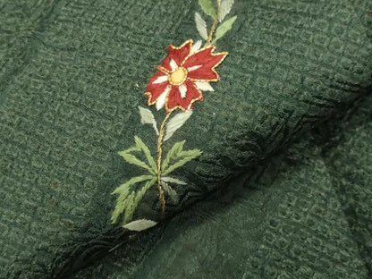 平和屋着物●訪問着　総絞り　駒刺繍　枝花文　金彩　正絹　逸品　CABG4655gh