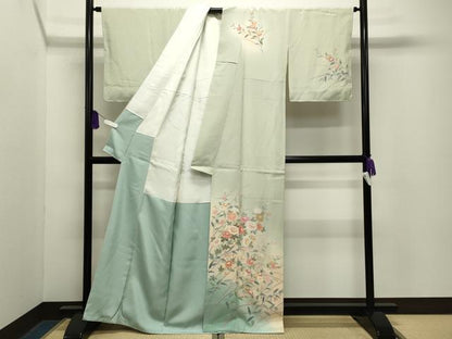 平和屋着物●訪問着　友禅　作家物　草花文　暈し染め　正絹　逸品　未使用　CABG4656gh