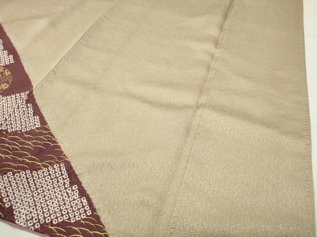 平和屋着物●訪問着　絞り　刺繍　菱花丸文　金彩　正絹　逸品　CABG4659gh