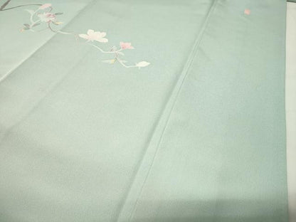 平和屋着物●訪問着　友禅　作家物　枝花文　暈し染め　正絹　逸品　CABG4661gh