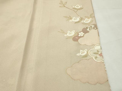 平和屋着物●訪問着　作家物　駒刺繍　雲重ね風景花文　金彩　正絹　逸品　CABG4663gh
