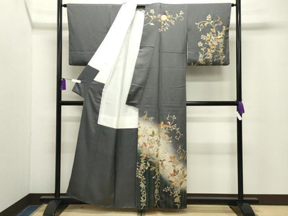 平和屋着物●訪問着　螺鈿　更紗花唐草文　暈し染め　金彩　正絹　逸品　CABG4665gh