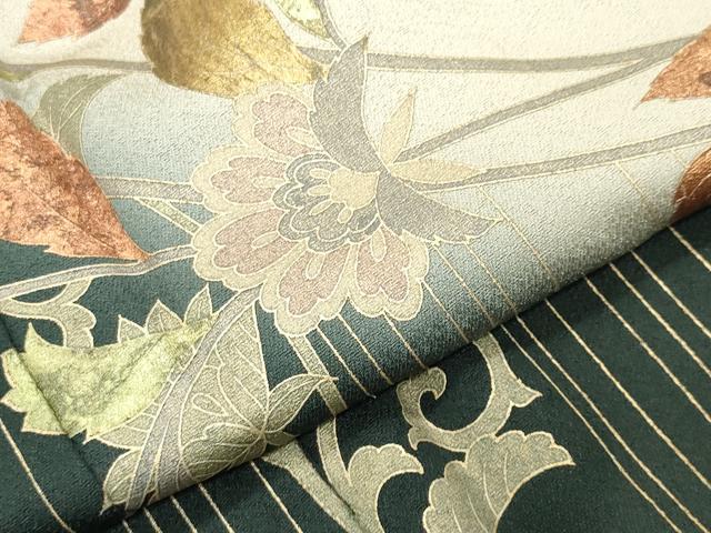 平和屋着物●訪問着　螺鈿　更紗花唐草文　暈し染め　金彩　正絹　逸品　CABG4665gh