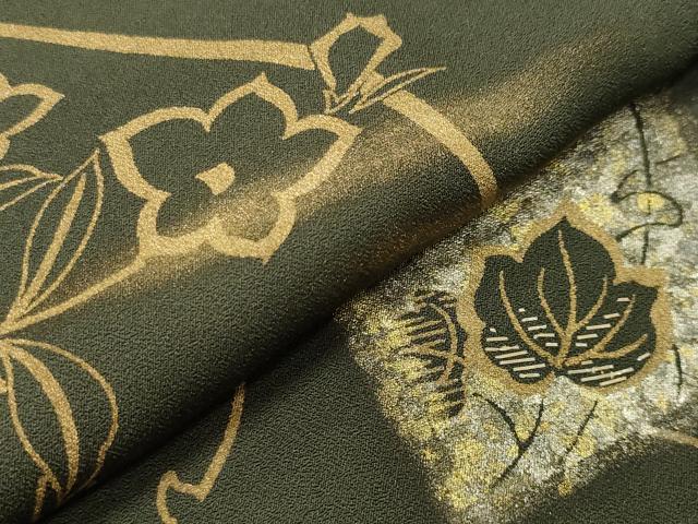 平和屋着物●訪問着　竹屋町刺繍　色紙花文　金銀彩　正絹　逸品　CABG4666gh