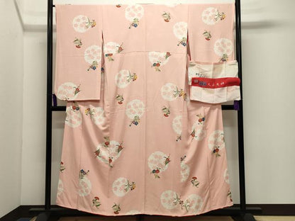 平和屋着物●岡重謹製　OKAJIMA　小振袖　二尺袖　紫織庵　大正友禅　雪輪花文　金彩　反端付き　正絹　逸品　CABG4670gh